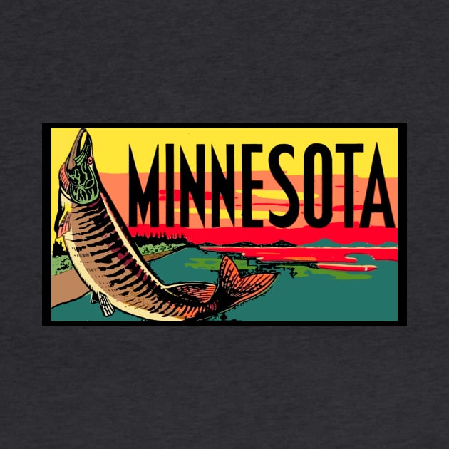 Vintage Style Minnesota Fish Design by zsonn